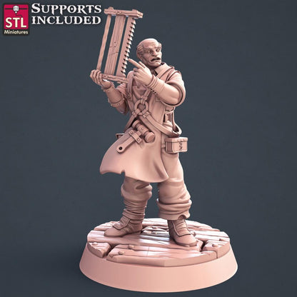 Human Carpenter NPC Set | Tabletop Scale | D&D TTRPG Miniature | STL Miniatures