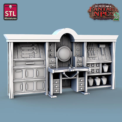 Jewelers NPC Set | Tabletop Scale | D&D TTRPG Miniature | STL Miniatures