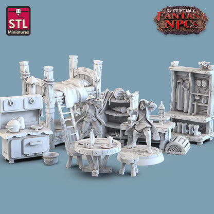 Lighthouse Keeper NPC Set | Tabletop Scale | D&D TTRPG Miniature | STL Miniatures