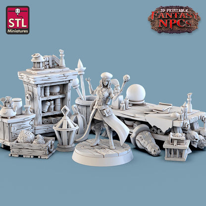 Magic Item Vendor NPC Set | Tabletop Scale | D&D TTRPG Miniature | STL Miniatures
