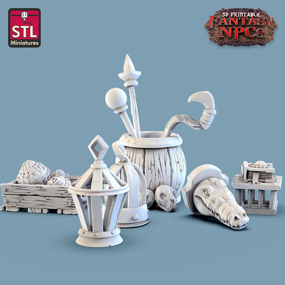 Magic Item Vendor NPC Set | Tabletop Scale | D&D TTRPG Miniature | STL Miniatures