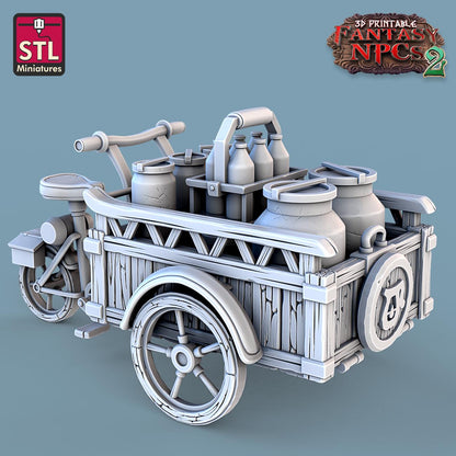 Milkman NPC Set | Tabletop Scale | D&D TTRPG Miniature | STL Miniatures