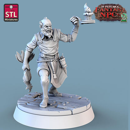 Taxadermist NPC Set | Tabletop Scale | D&D TTRPG Miniature | STL Miniatures