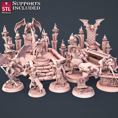 Vampires Monster NPC Set | Tabletop Scale | D&D TTRPG Miniature | STL Miniatures