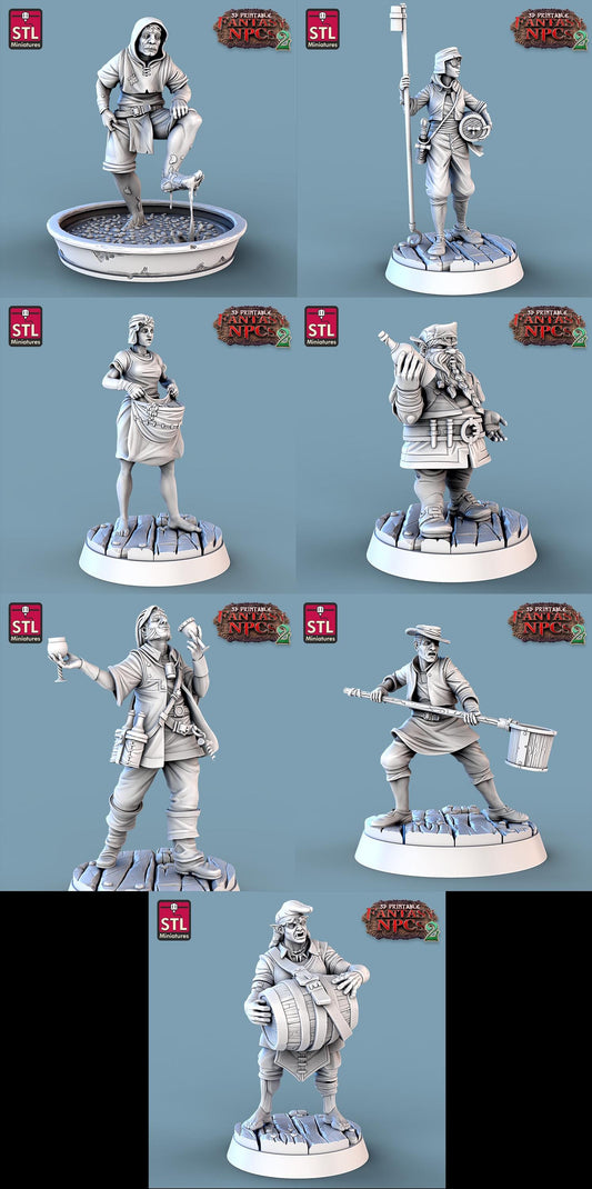 Winemakers NPC Set | Tabletop Scale | D&D TTRPG Miniature | STL Miniatures