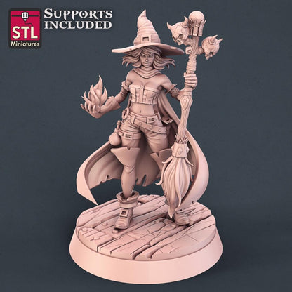 Witch NPC Set | Tabletop Scale | D&D TTRPG Miniature | STL Miniatures