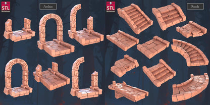 Floating Islands Build Your Own Set | Tabletop Scale | D&D TTRPG Miniature | STL Miniatures