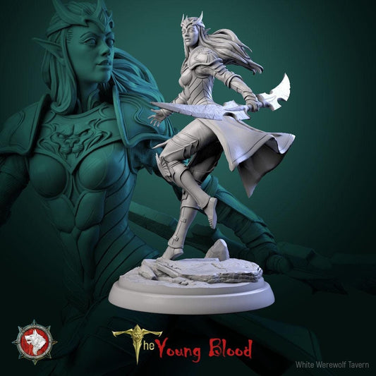 Elven Female Warriors | TABLETOP SCALE | TTRPG Miniature | White Werewolf Tavern