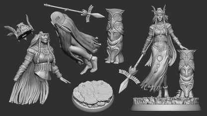 Naira Muna Chief’s Daughter | TTRPG Miniature | White Werewolf Tavern | Unpainted, Unplated Resin 8k