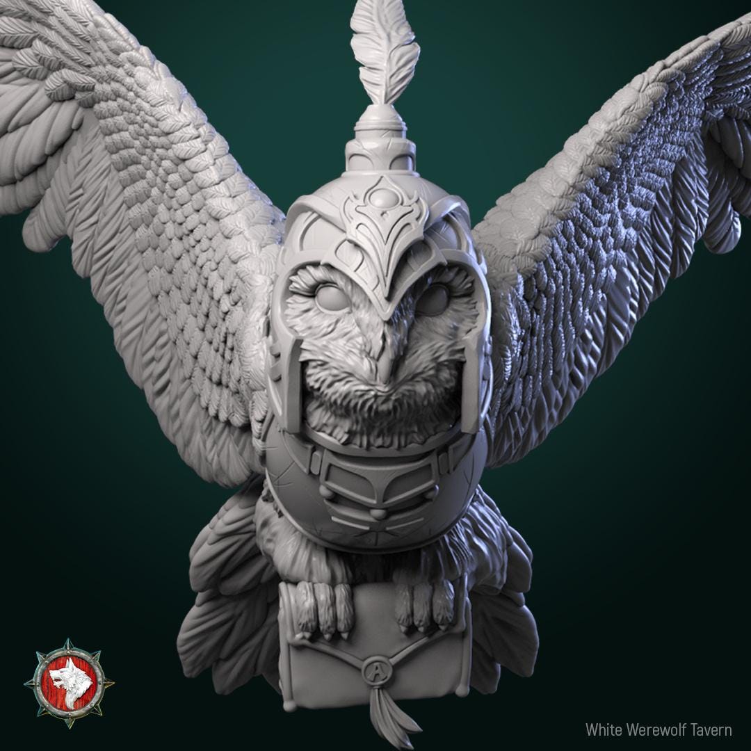 Owl | TABLETOP SCALE | D&D TTRPG Miniature | White Werewolf Tavern