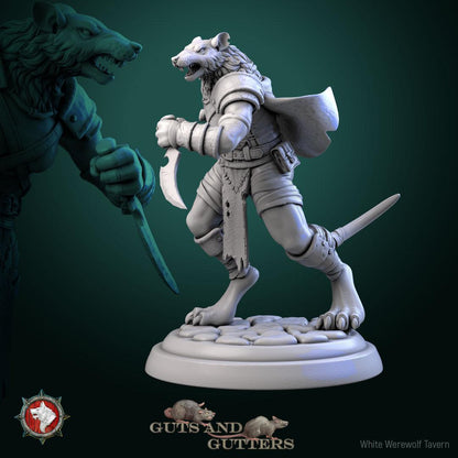 Rat Female Assassins | TABLETOP SCALE | TTRPG D&D Miniature | White Werewolf Tavern