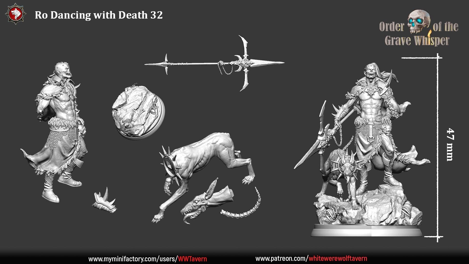 Ro Dancing with Death | TABLETOP SCALE | TTRPG D&D Miniature | White Werewolf Tavern