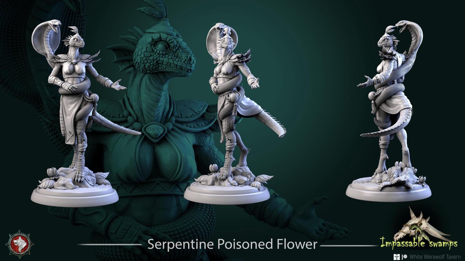 Serpentine, Poisoned Flower | D&D TTRPG Miniature | White Werewolf Tavern
