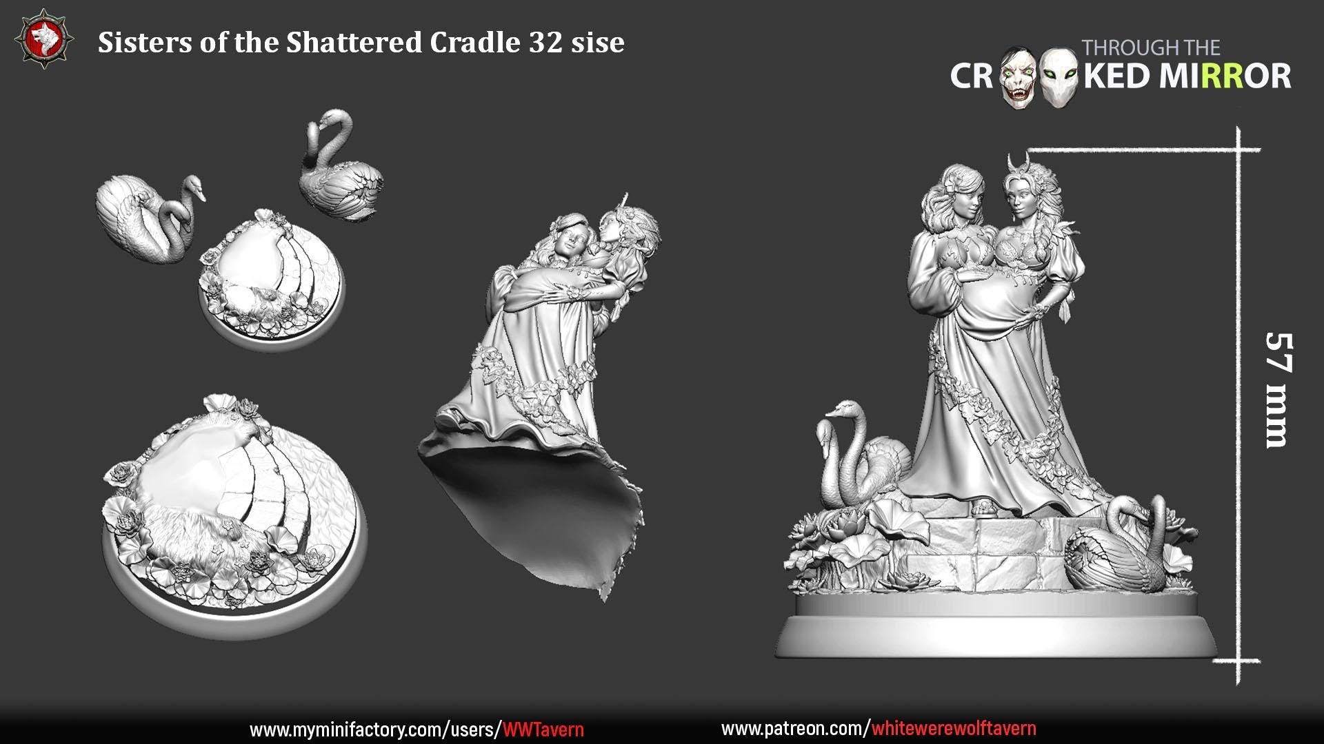 Sisters of the Shattered Cradle | D&D TTRPG Miniature | White Werewolf Tavern