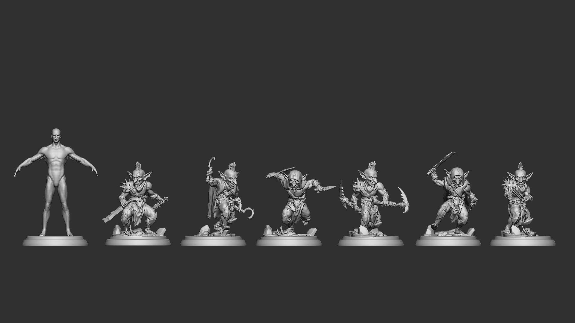 Small Goblins | TABLETOP SCALE | D&D TTRPG Miniature | White Werewolf Tavern