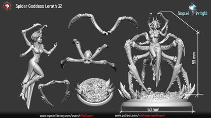 Spider Goddess | TABLETOP SCALE | TTRPG D&D Miniature | White Werewolf Tavern