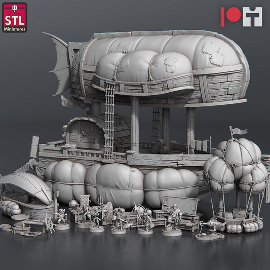 Airship Crew NPC Set | Tabletop Scale | D&D TTRPG Miniature | STL Miniatures