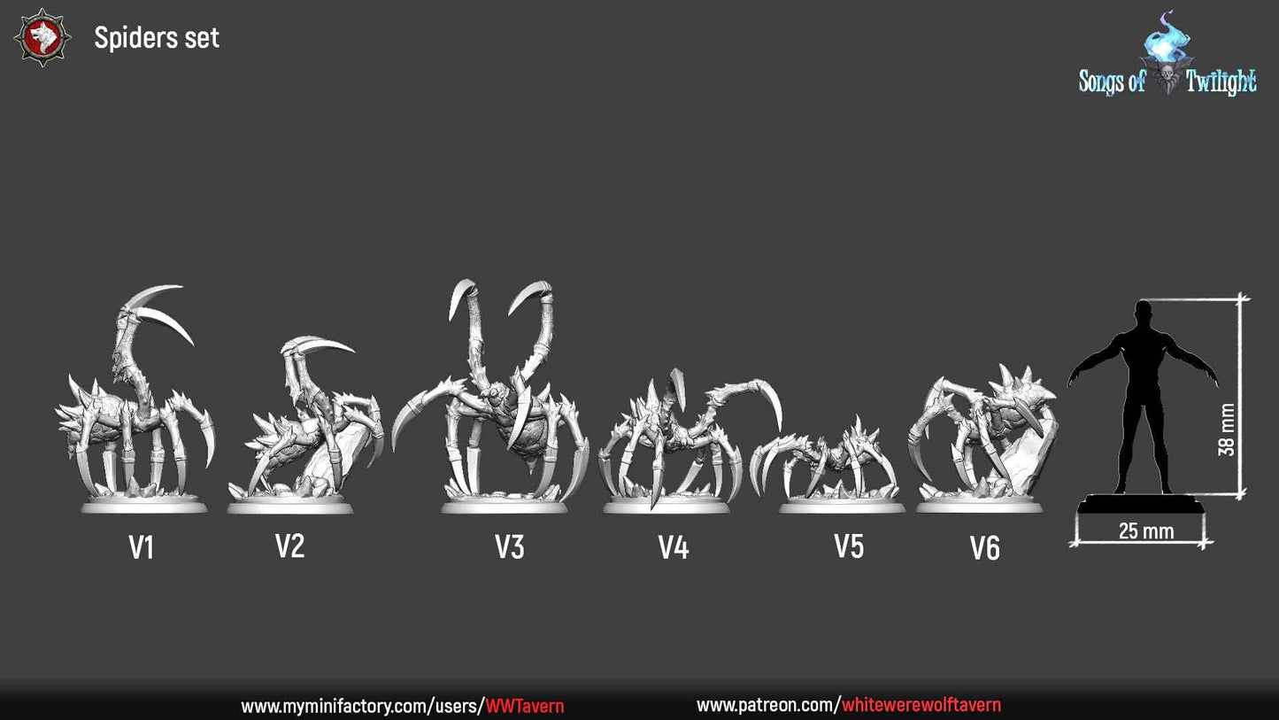 Spiders | TABLETOP SCALE | TTRPG Miniature | White Werewolf Tavern