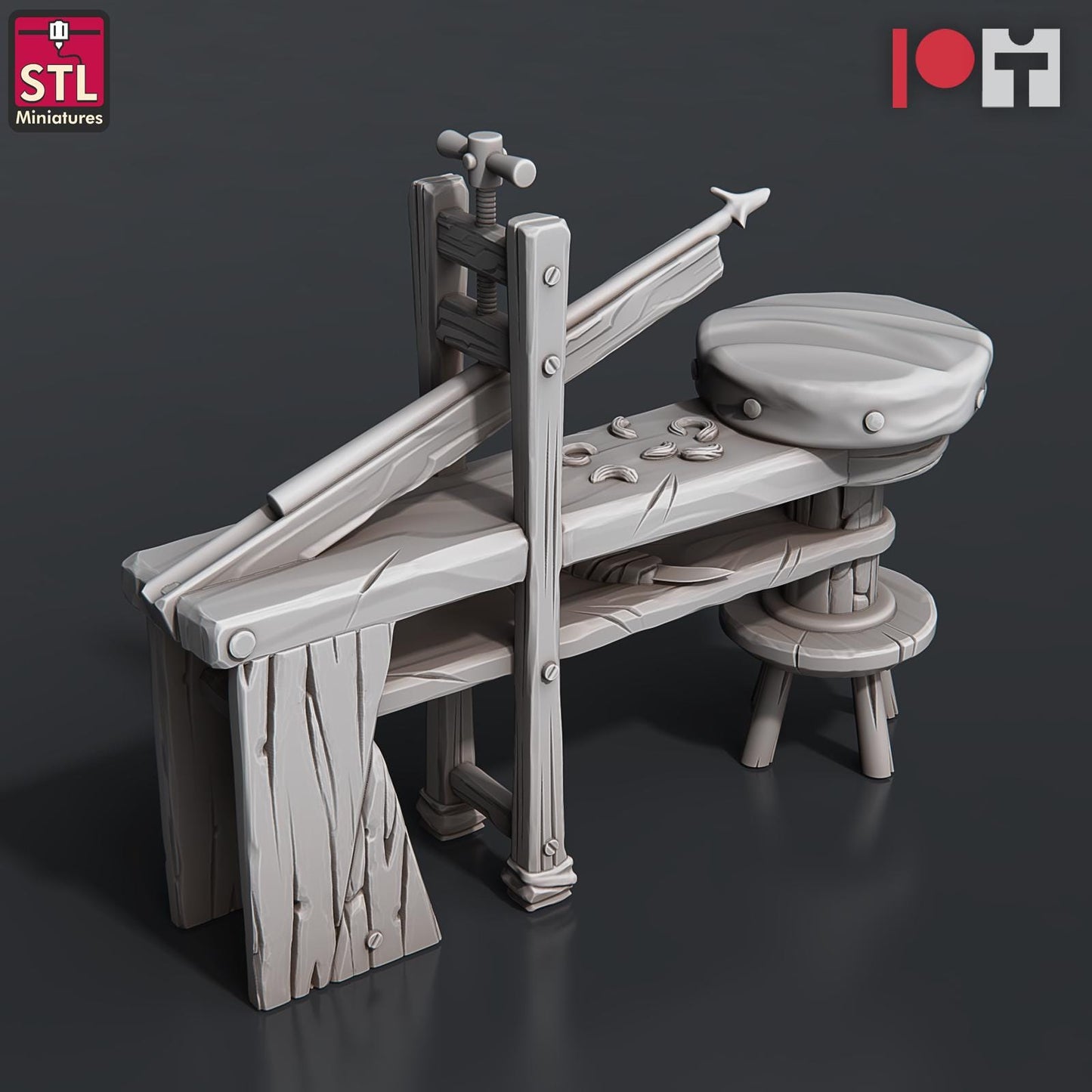 Arrows and Bow Maker NPC Set | Tabletop Scale | D&D TTRPG Miniature | STL Miniatures