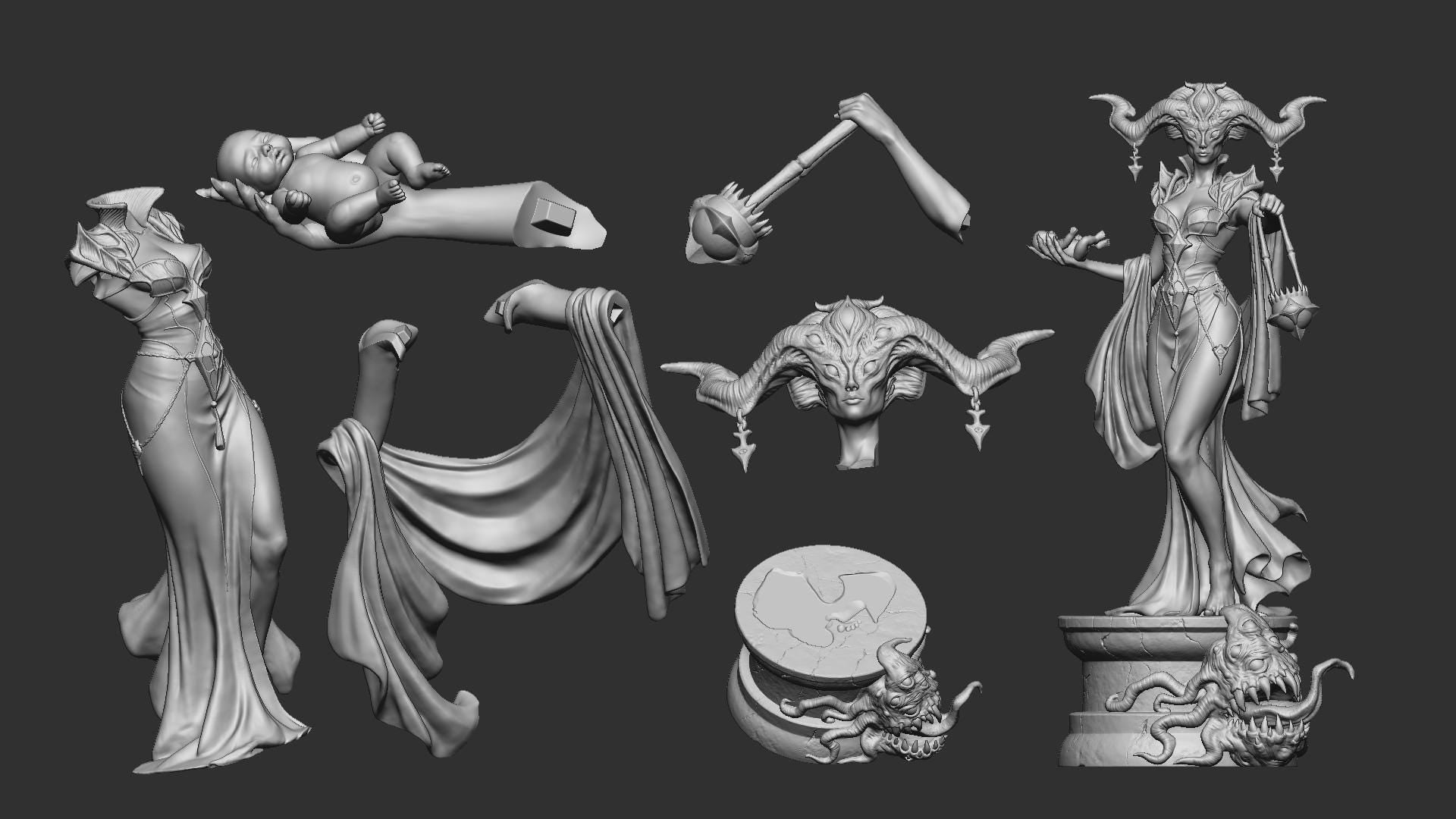 Tenery the Night Captor | TABLETOP SCALE | TTRPG Miniature | White Werewolf Tavern | Unpainted, Unplated Resin 8k