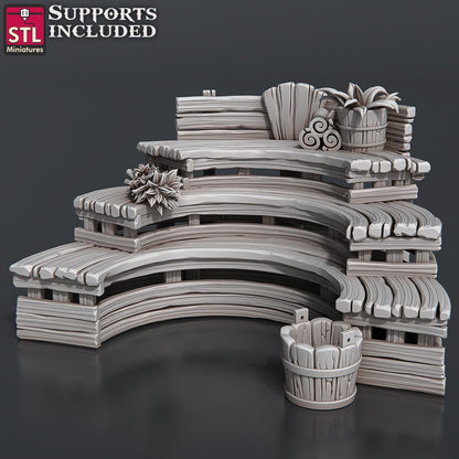 Bath House NPC Set | Tabletop Scale | D&D TTRPG Miniature | STL Miniatures