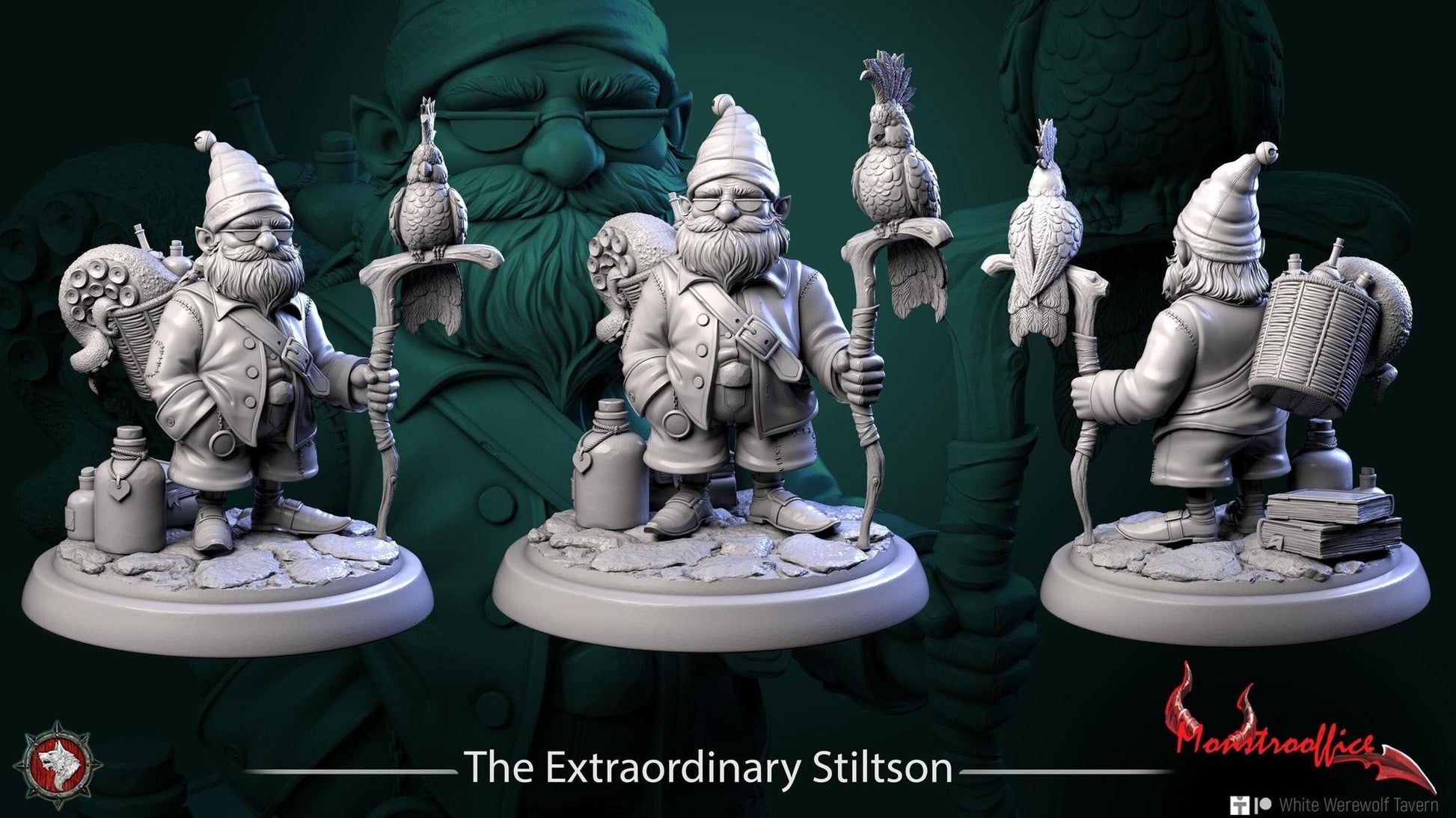 The Extraordinary Stiltson | TABLETOP SCALE | TTRPG Miniature | White Werewolf Tavern | Unpainted, Unplated Resin 8k