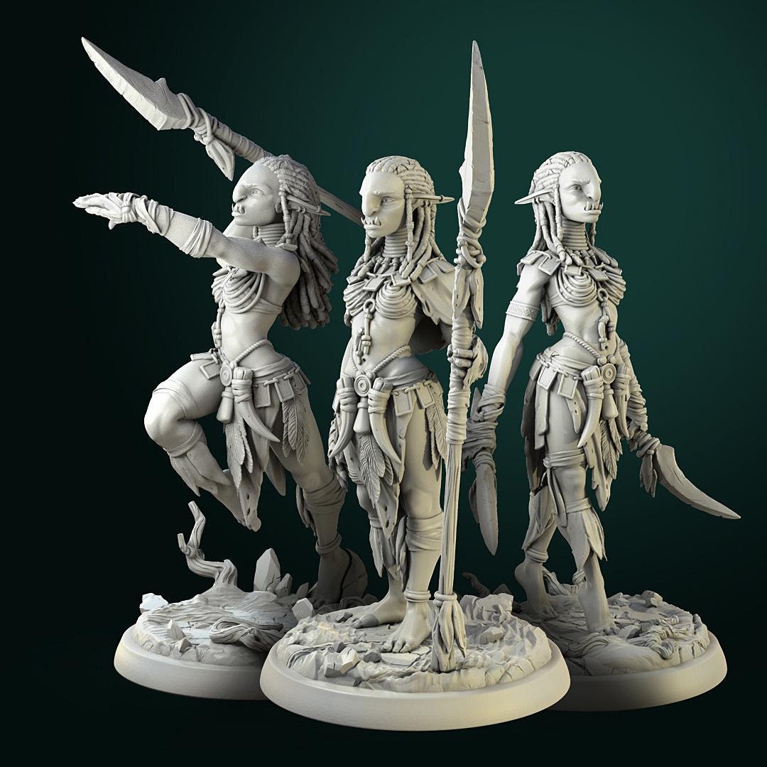 Troll Girls | TABLETOP SCALE | TTRPG Miniature | White Werewolf Tavern