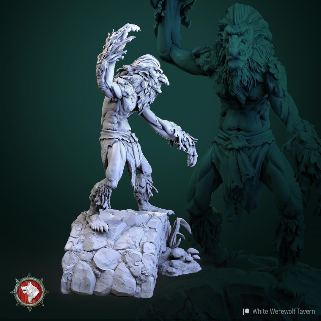 Trolls, Furred | TABLETOP SCALE | TTRPG Miniature | White Werewolf Tavern