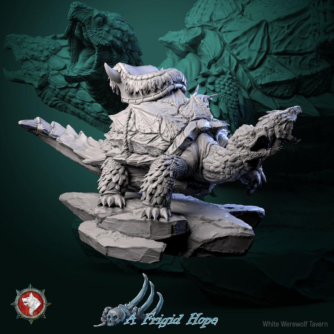 Giant Turtle | TABLETOP SCALE | TTRPG Miniature | White Werewolf Tavern | Unpainted, Unplated Resin 8k