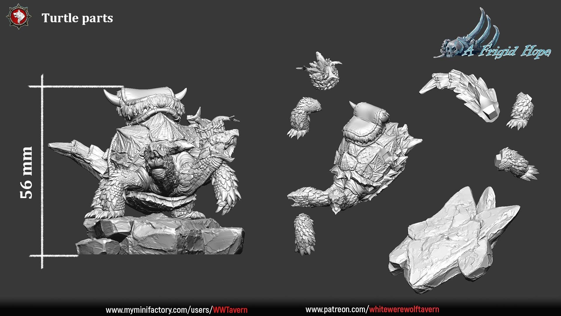 Giant Turtle | TABLETOP SCALE | TTRPG Miniature | White Werewolf Tavern | Unpainted, Unplated Resin 8k