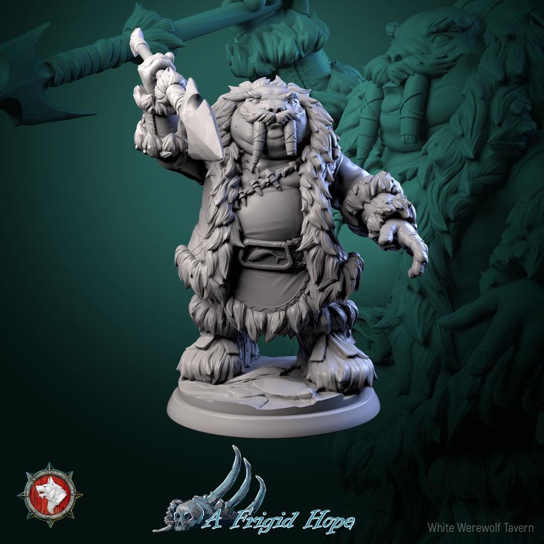 Tuskclaw Hunters | TABLETOP SCALE | TTRPG Miniature | White Werewolf Tavern | Unpainted, Unplated Resin 8k