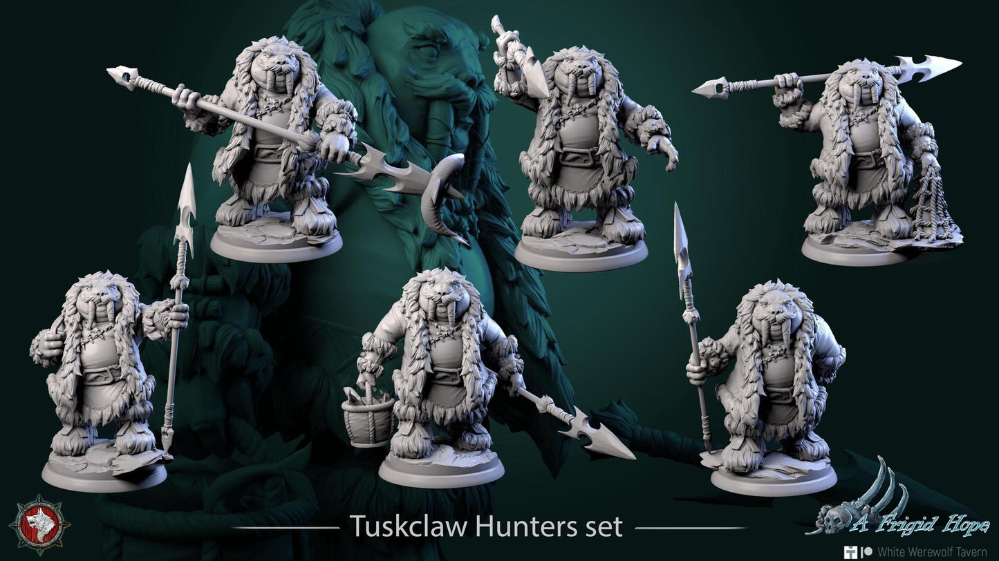 Tuskclaw Hunters | TABLETOP SCALE | TTRPG Miniature | White Werewolf Tavern | Unpainted, Unplated Resin 8k