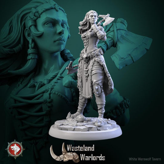 Barbarian Warlords, Females | TABLETOP SCALE | TTRPG Miniature | White Werewolf Tavern | Unpainted, Unplated Resin 8k