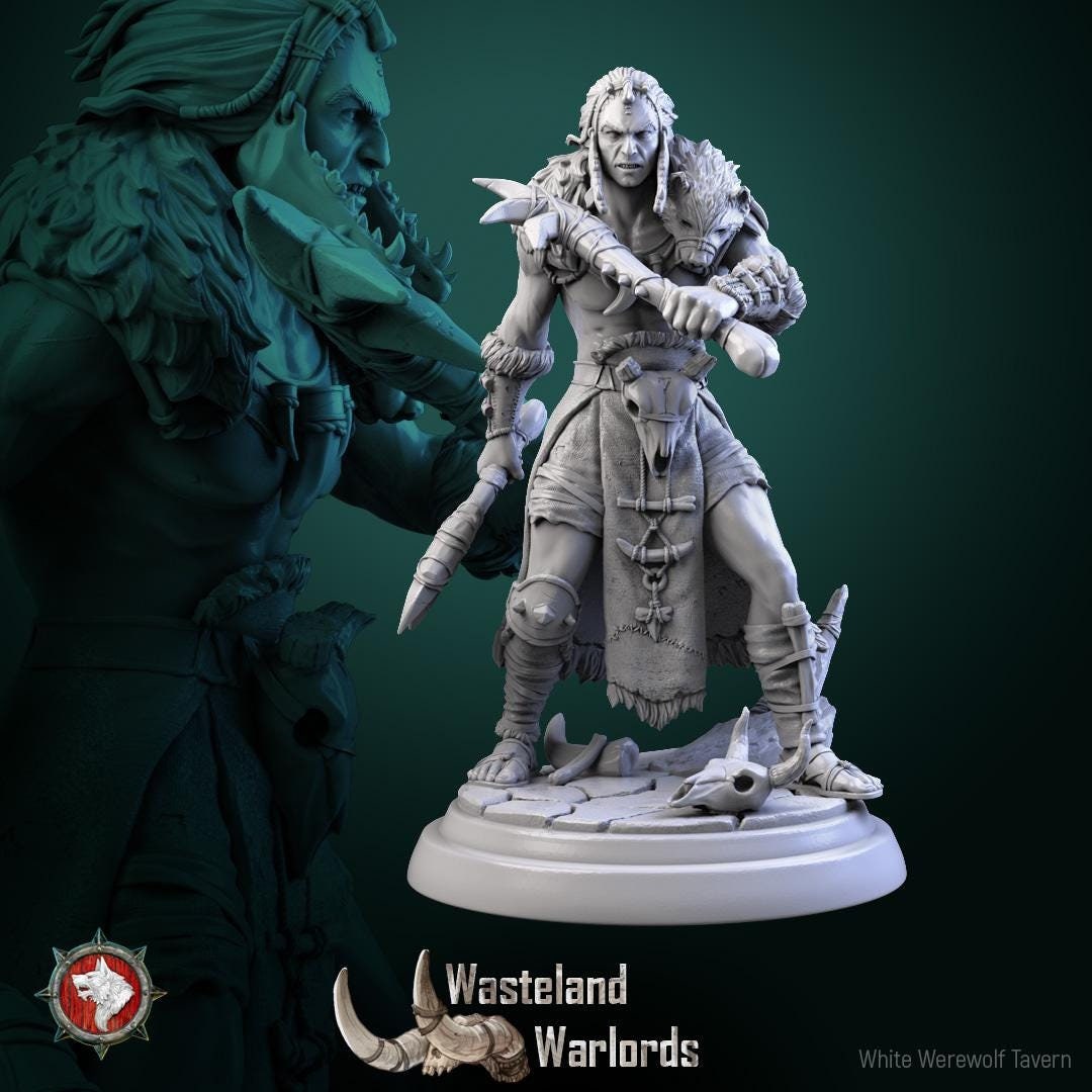 Barbarian Warlords, Males | TABLETOP SCALE | TTRPG Miniature | White Werewolf Tavern | Unpainted, Unplated Resin 8k