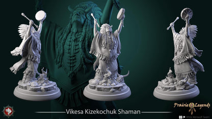 Vikesa Kizekochuk, Shaman Woman | TABLETOP SCALE | TTRPG Miniature | White Werewolf Tavern | Unpainted, Unplated Resin 8k