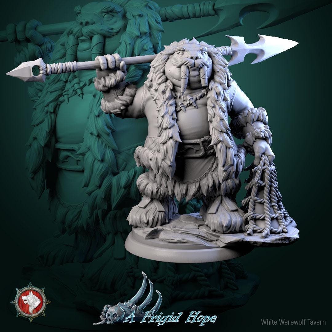 Tuskclaw Hunters | TABLETOP SCALE | TTRPG Miniature | White Werewolf Tavern | Unpainted, Unplated Resin 8k