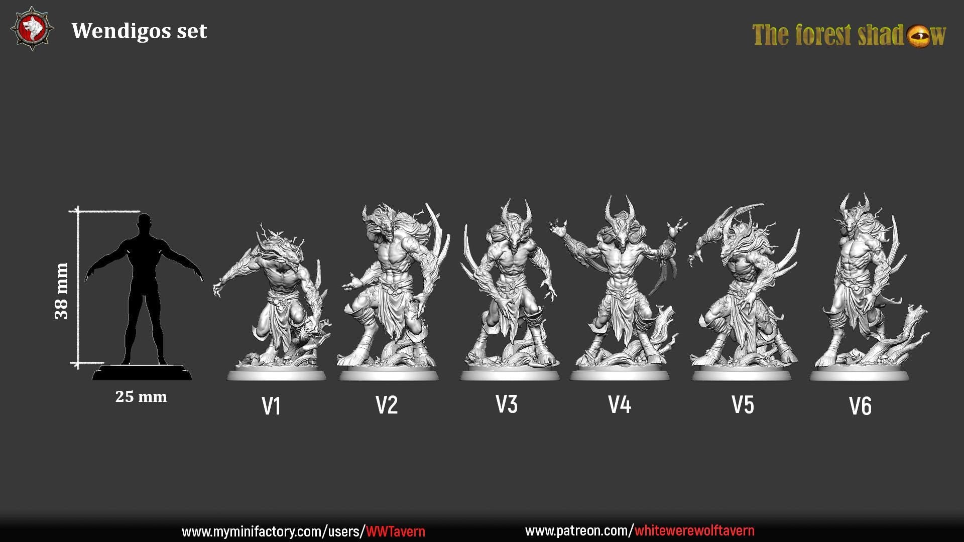 Wendigos | TABLETOP SCALE | TTRPG Miniature | White Werewolf Tavern