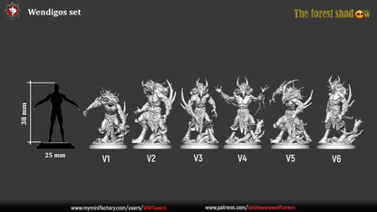 Wendigos | TABLETOP SCALE | TTRPG Miniature | White Werewolf Tavern
