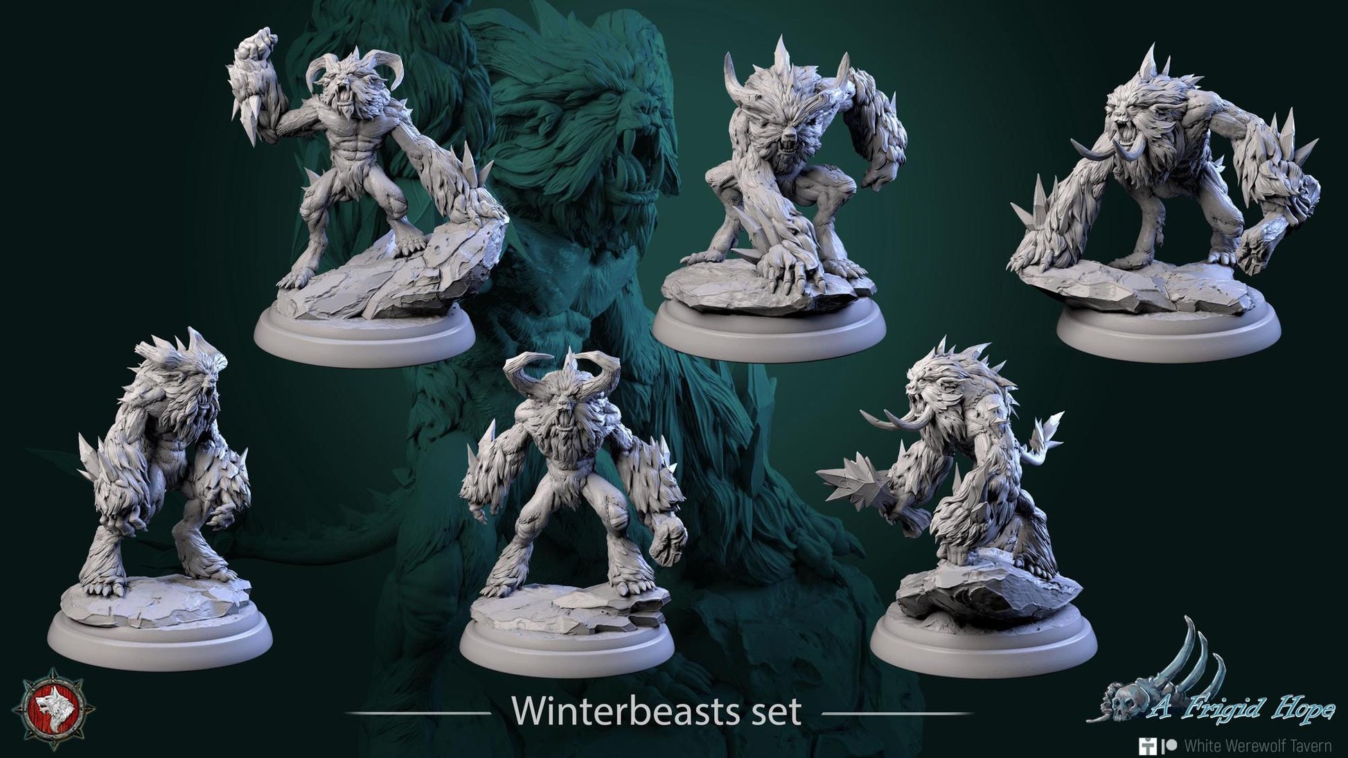 Winterbeasts | TABLETOP SCALE | TTRPG Miniature | White Werewolf Tavern