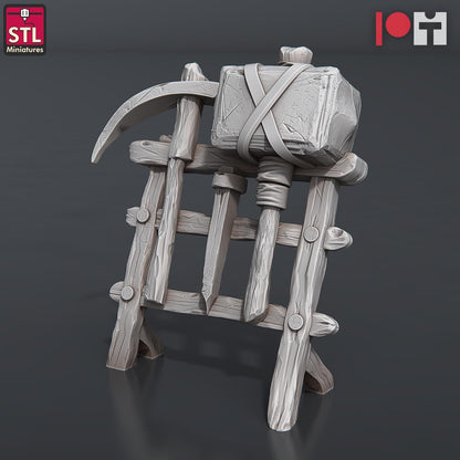 Dwarf Camp NPC Set | Tabletop Scale | D&D TTRPG Miniature | STL Miniatures