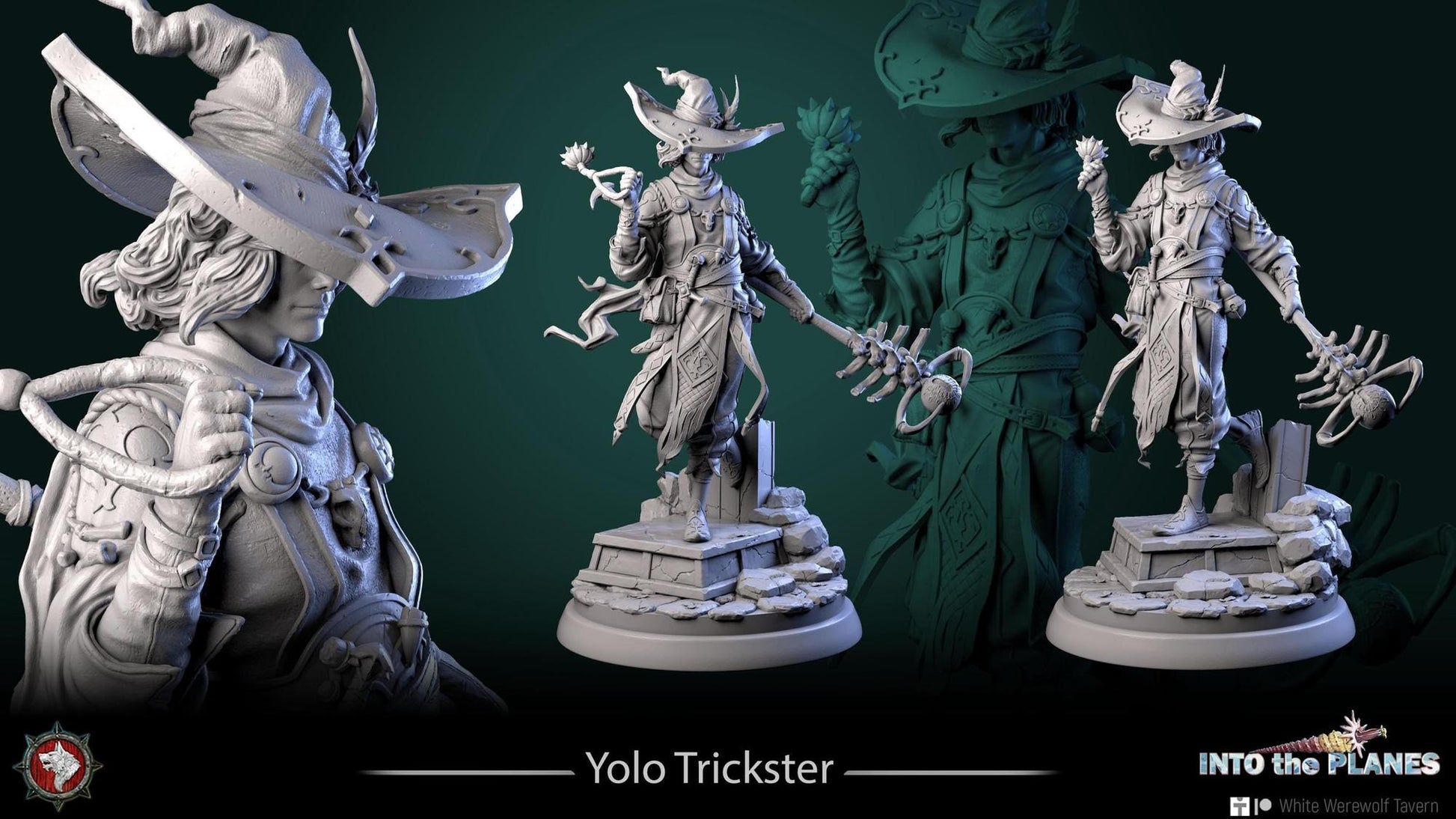Yolo Trickster | TABLETOP SCALE | TTRPG Miniature | White Werewolf Tavern | Unpainted, Unplated Resin 8k