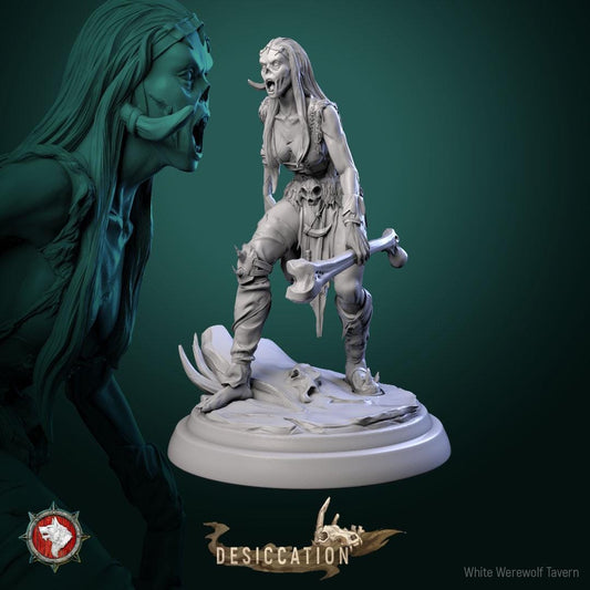 Zombie Barbarian Girls | TABLETOP SCALE | TTRPG Miniature | White Werewolf Tavern