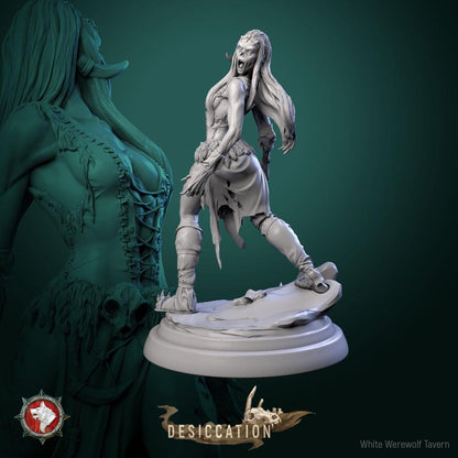 Zombie Barbarian Girls | TABLETOP SCALE | TTRPG Miniature | White Werewolf Tavern