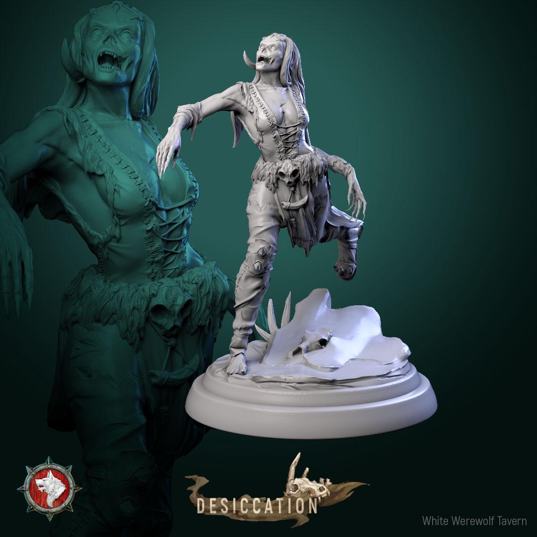 Zombie Barbarian Girls | TABLETOP SCALE | TTRPG Miniature | White Werewolf Tavern