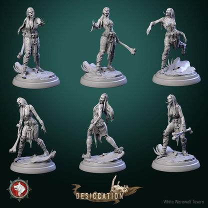 Zombie Barbarian Girls | TABLETOP SCALE | TTRPG Miniature | White Werewolf Tavern