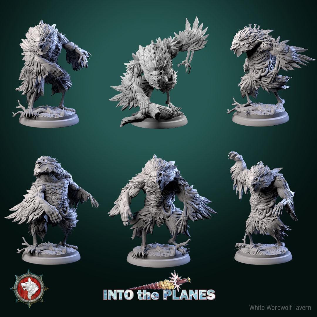 Zombie Owlbears | TABLETOP SCALE | TTRPG Miniature | White Werewolf Tavern
