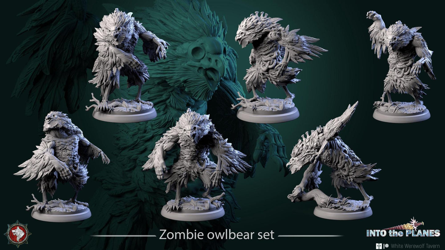 Zombie Owlbears | TABLETOP SCALE | TTRPG Miniature | White Werewolf Tavern