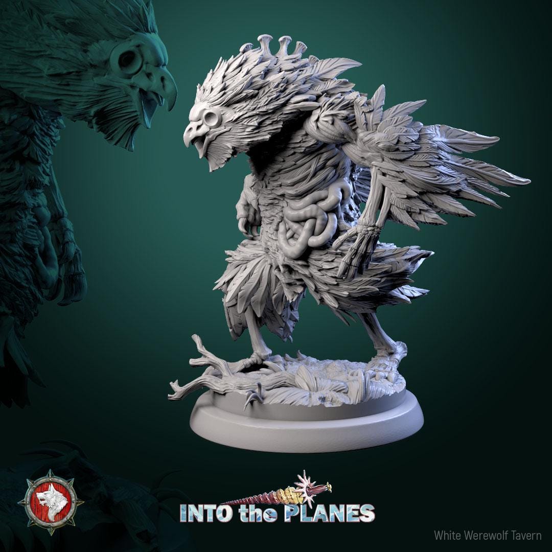 Zombie Owlbears | TABLETOP SCALE | TTRPG Miniature | White Werewolf Tavern