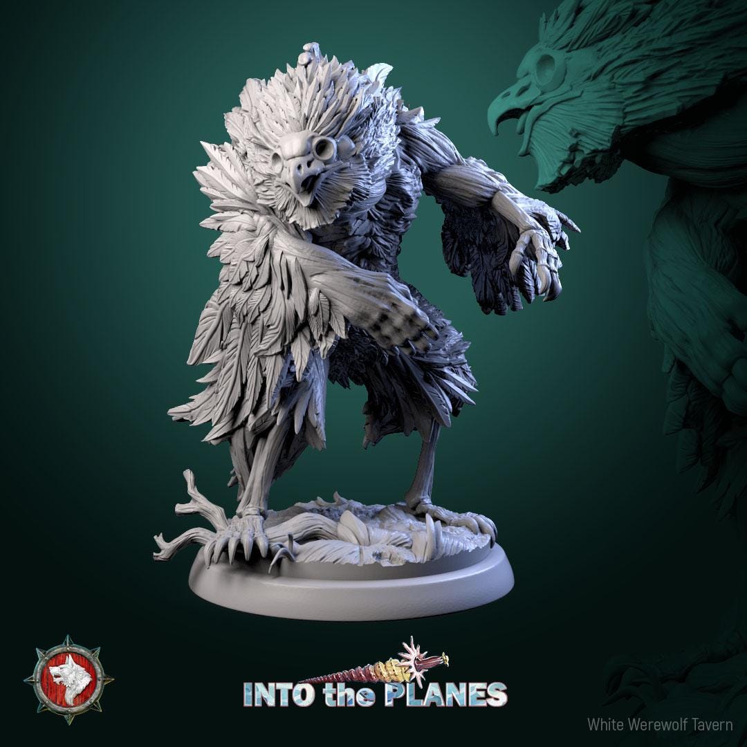 Zombie Owlbears | TABLETOP SCALE | TTRPG Miniature | White Werewolf Tavern