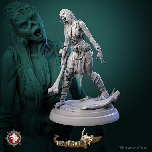 Zombie Barbarian Girls | TABLETOP SCALE | TTRPG Miniature | White Werewolf Tavern